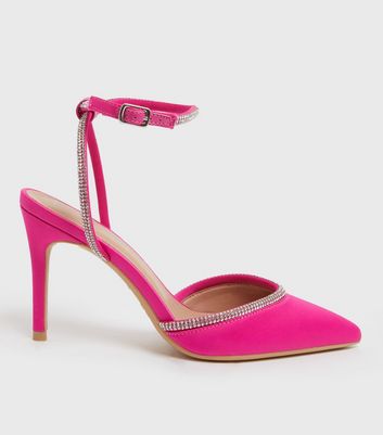 Pink Patent 2 Part Platform Block Heel Sandals | New Look