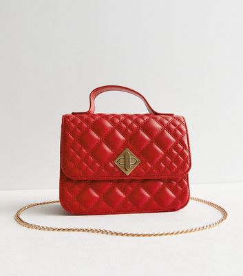 Red handbag new on sale look