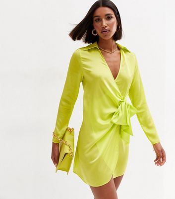 Lime green silk discount dress