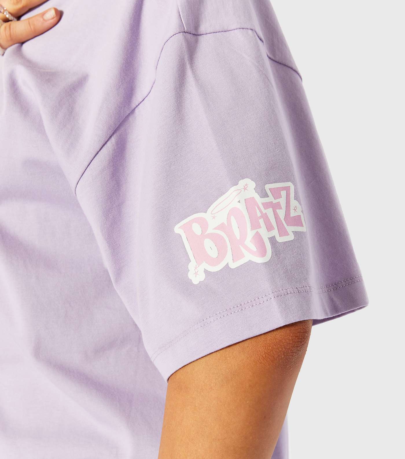 Skinnydip Purple Bratz Logo Sleeve Oversized T-Shirt Image 2