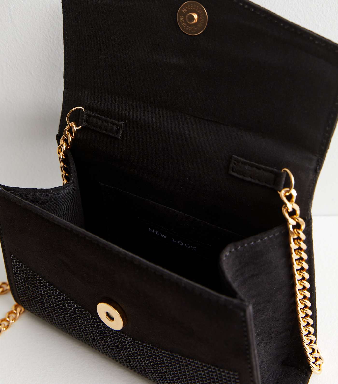 Black Beaded Top Handle Chain Cross Body Bag Image 4