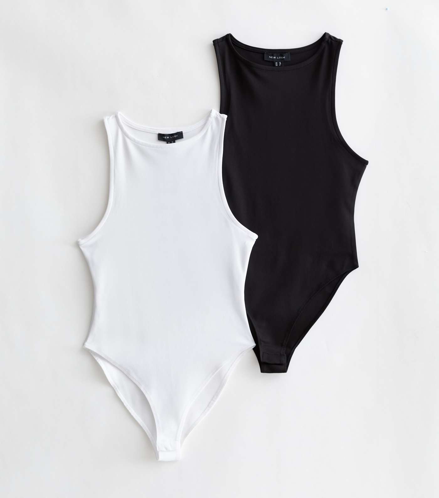 2 Pack Black and White Slinky Racer Bodysuits Image 5