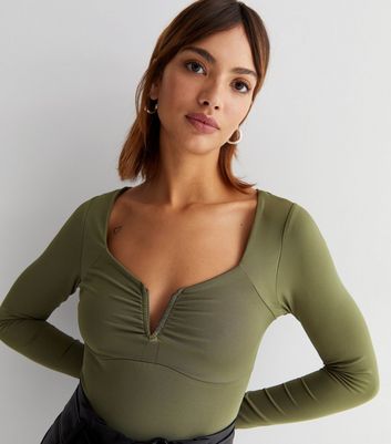 new look khaki bodysuit