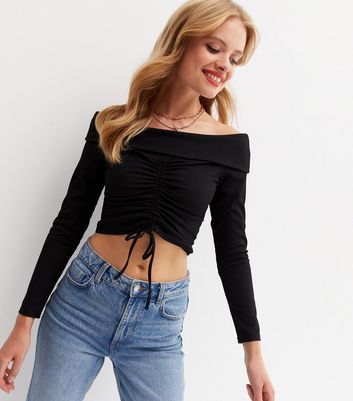 New look black bardot hot sale top