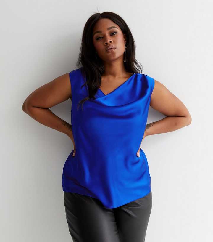 WEST K Womens' Chelsea Sleeveless Cowl Neck Top - XLarge - Blue