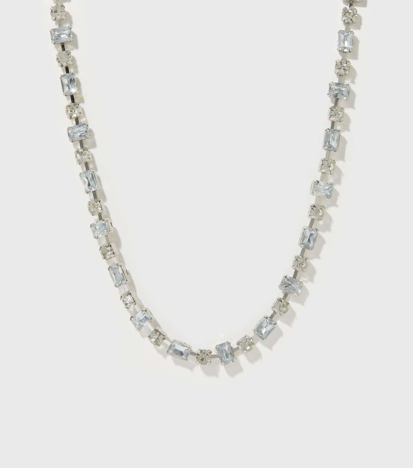 Silver and Blue Diamanté Necklace