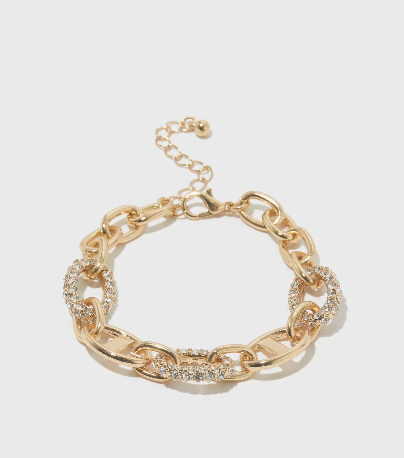 Gold Diamanté Link Chain Bracelet