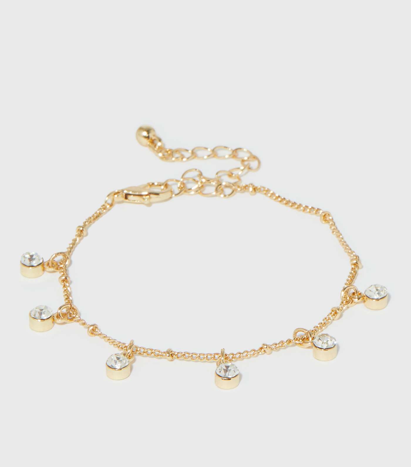Gold Diamanté Charm Bracelet