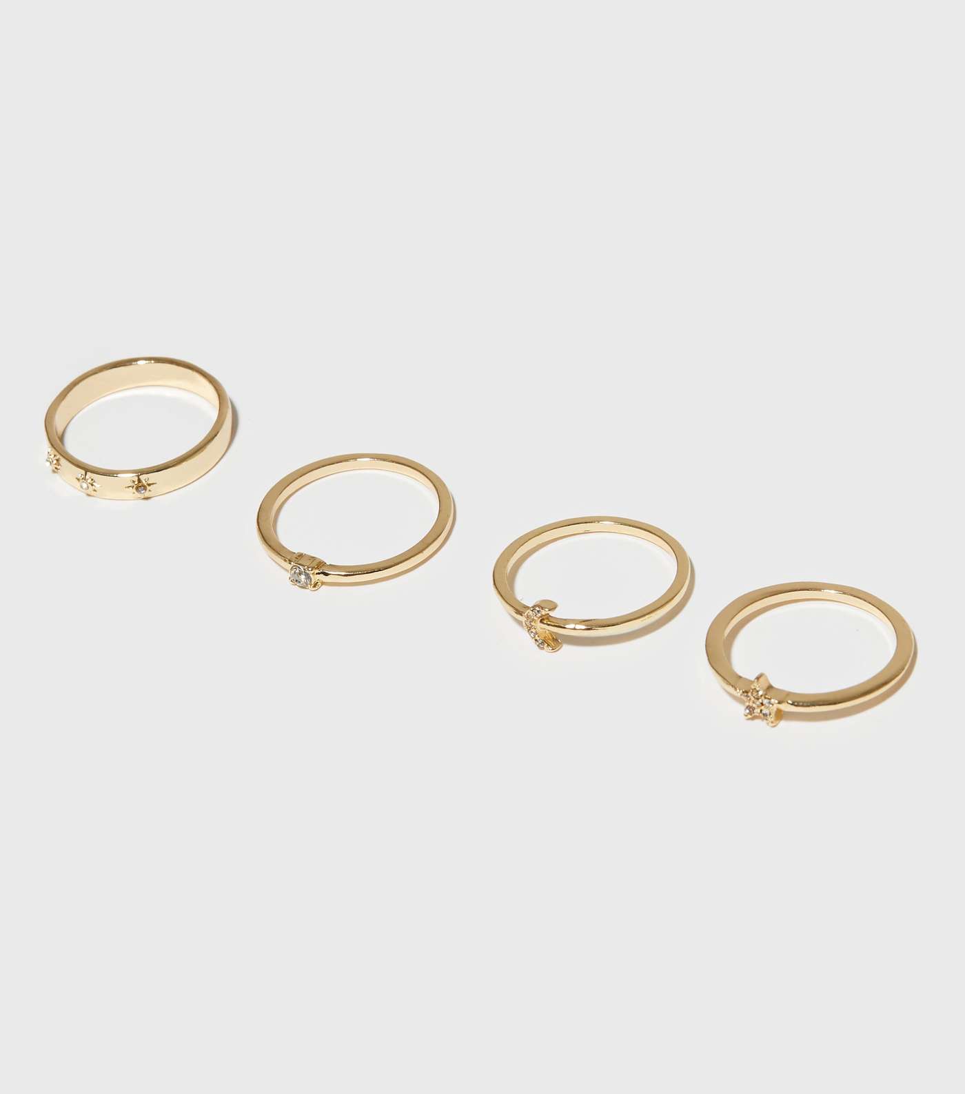4 Pack Gold Mystic Stacking Rings