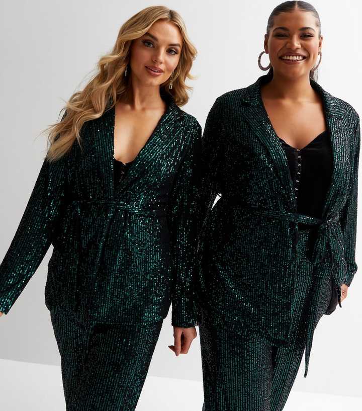 Black Sequin Jacket Blazer Dress Sequin Plus Size Sequin Blazer