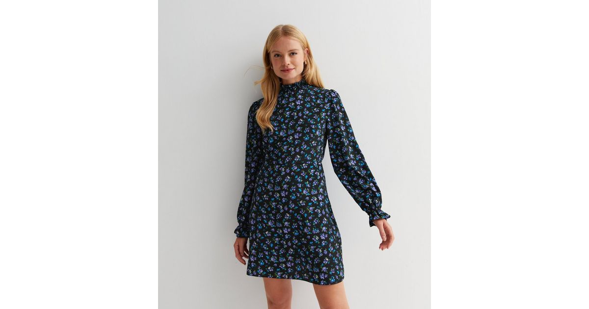 French Hepburn style black square neck new design puffy short dress C7016 main image 0