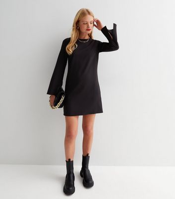 Black tunic best sale dress long sleeve