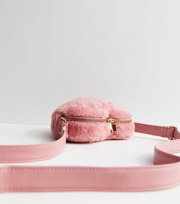 Pink fluffy bum bag hot sale