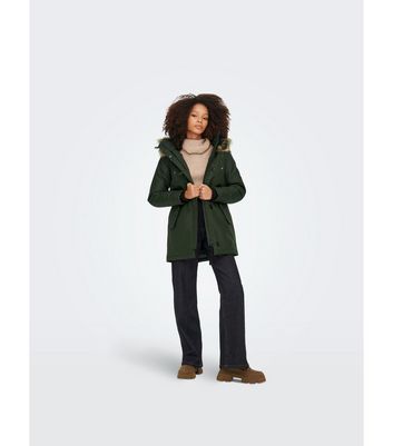 Dark green store parka coat womens