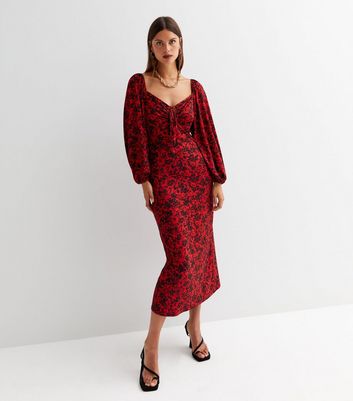 tracie sleeve tie midi dress