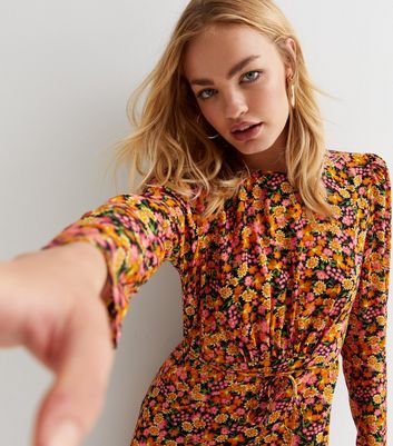 Topshop orange deals floral dress