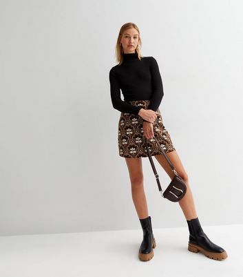 Black jersey mini skirt new clearance look