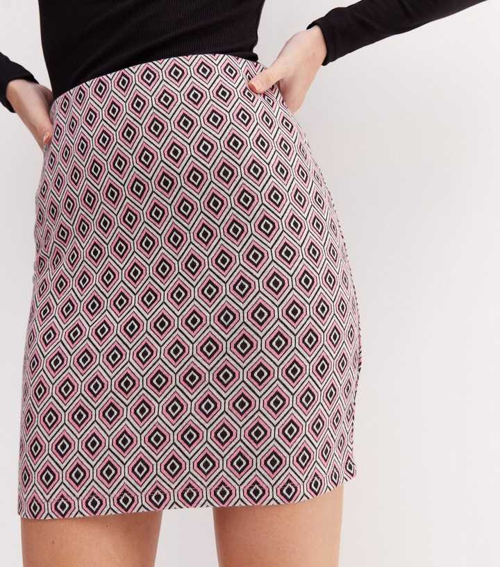 Pink Geometric Mini Tube Skirt