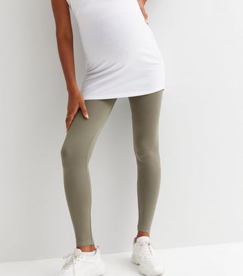 Maternity Khaki Jersey Seamless Leggings New Look