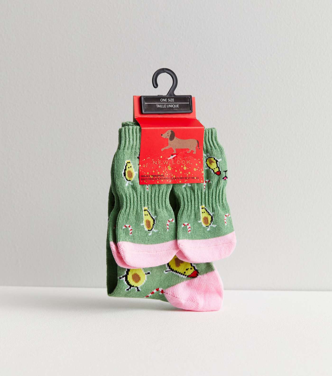 Green Avocado Matching Dog & Owner Christmas Socks Image 3