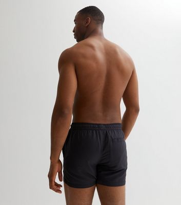 Men's Black Drawstring Swim Shorts New Look