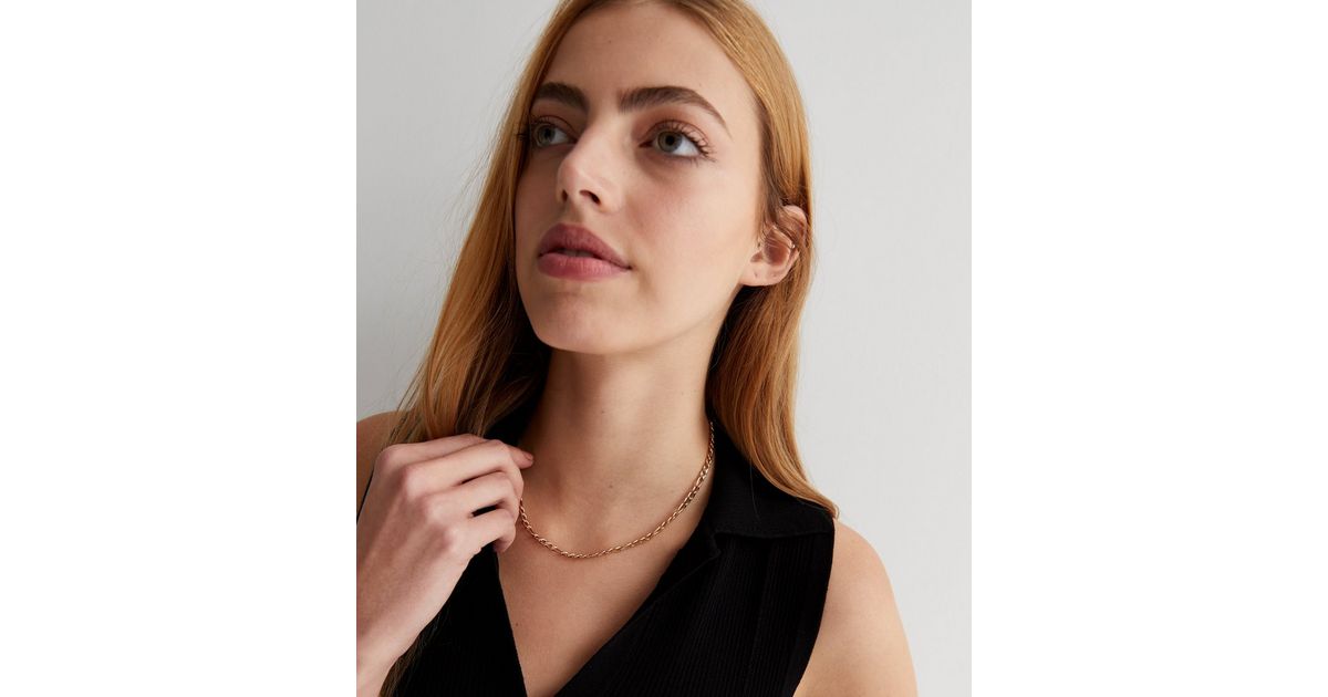 Gold Figaro Chain Necklace New Look