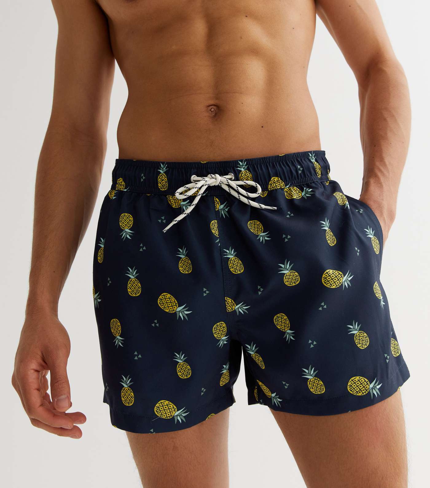 Navy Pineapple Swim Shorts Image 3