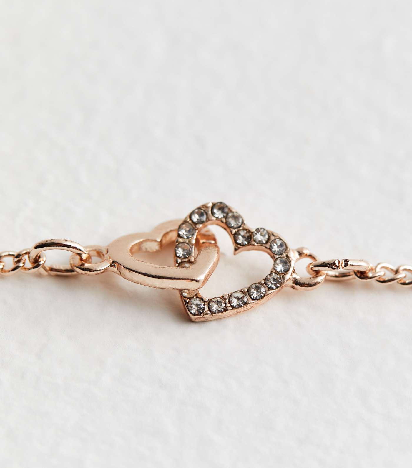 Rose Gold Diamanté Heart Bracelet Image 3