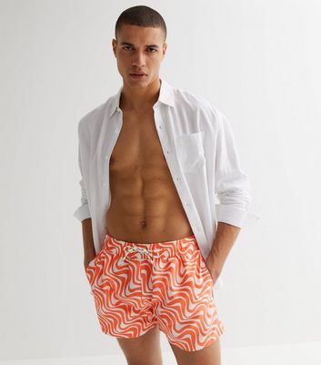 Orange and sale white shorts