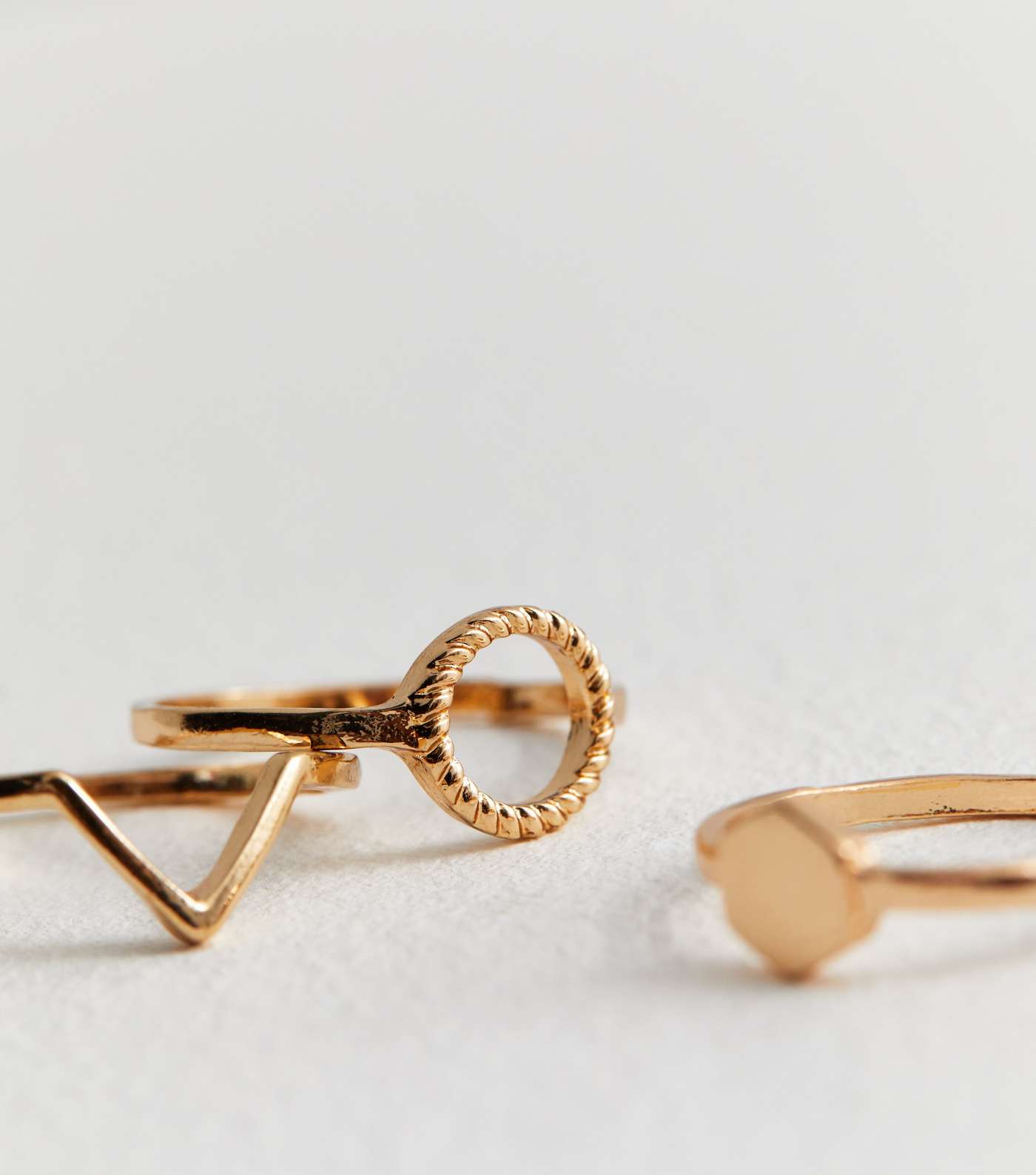 3 Pack Gold Circle and Triangle Stacking Rings