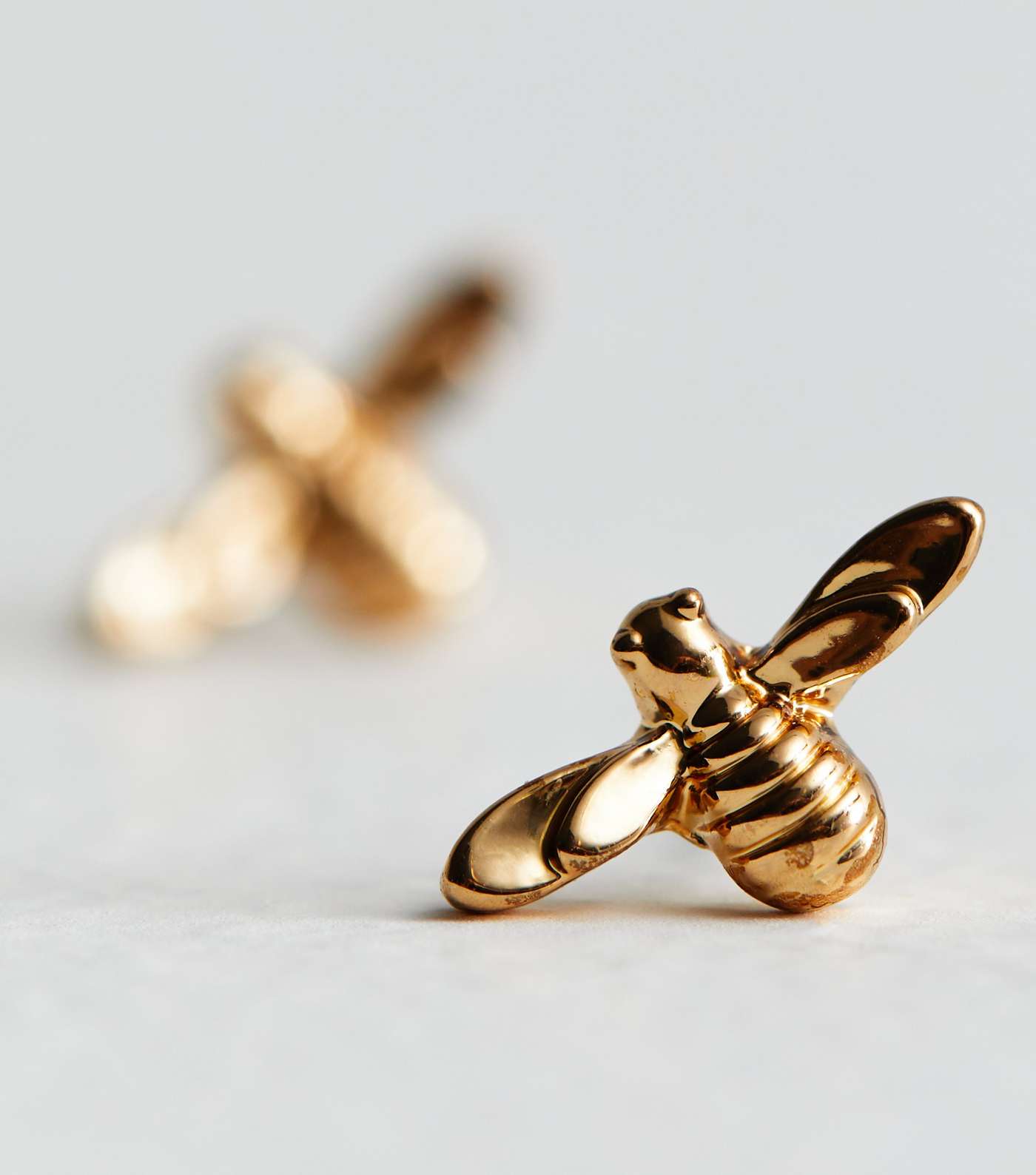 Gold Bee Stud Earrings Image 2