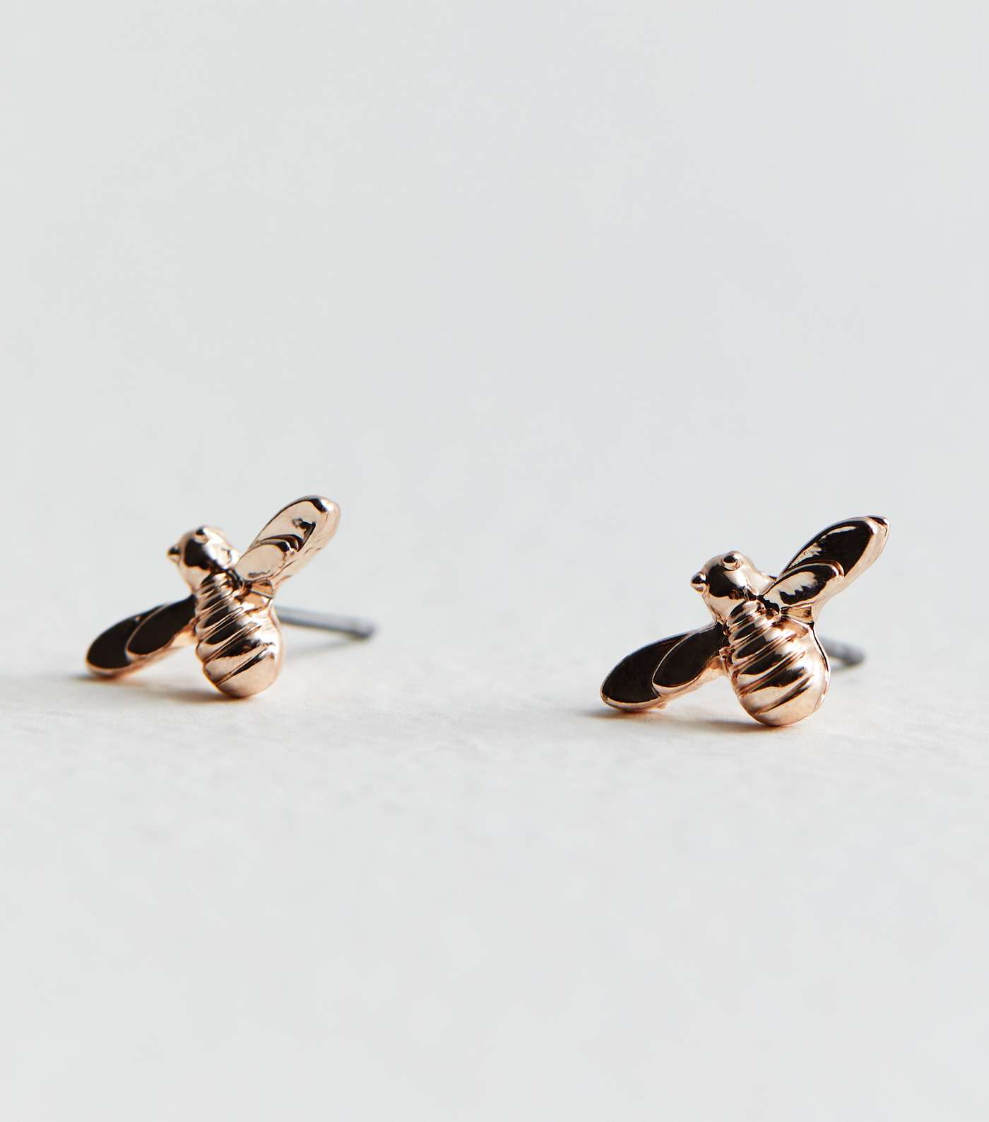 Rose Gold Bee Stud Earrings Image 3
