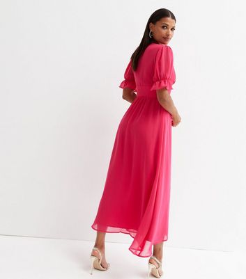 gathered waist midi dress