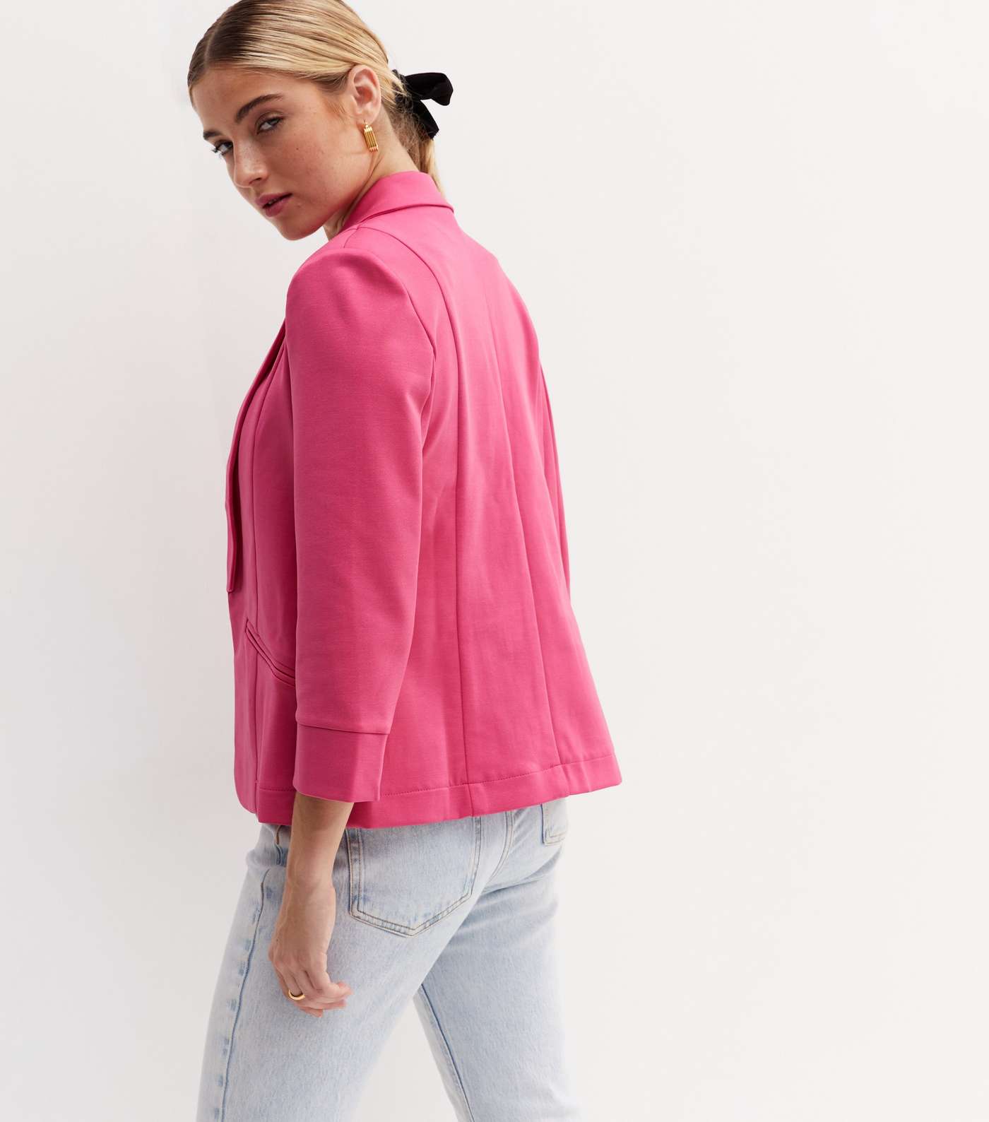 Cutie London Mid Pink Revere Collar Tailored Blazer Image 4
