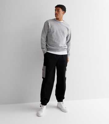 Black Relaxed Fit Cargo Trousers
