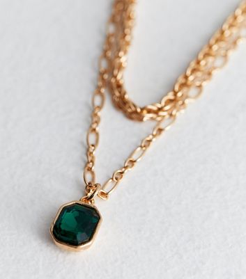 Chunky emerald clearance green necklace