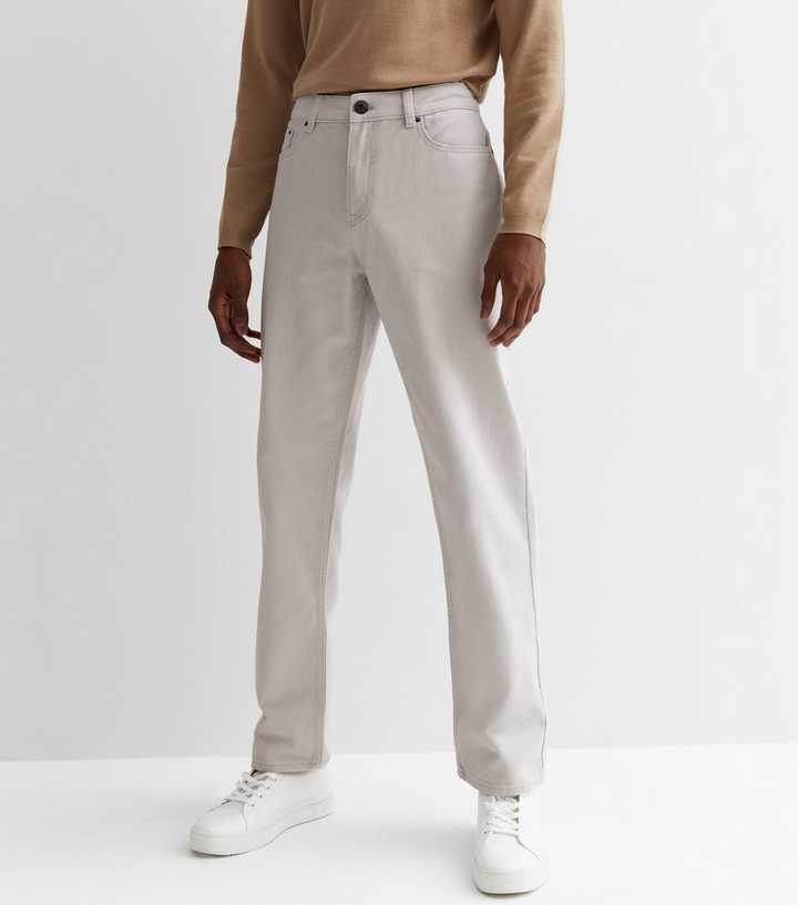 STRAIGHT FIT TROUSERS WITH BELT - Stone