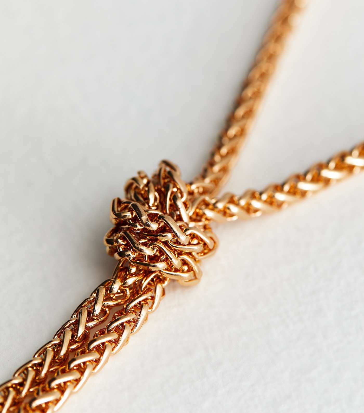 Gold Knot Pendant Long Chain Necklace Image 4