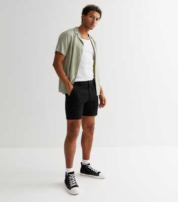 Black Slim Fit Chino Shorts