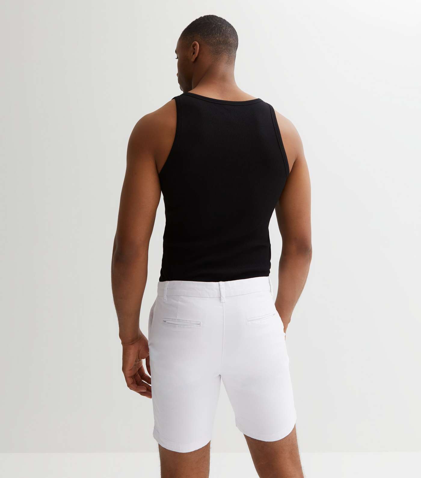 White Slim Fit Chino Shorts Image 4