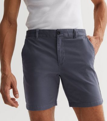 Men's Bright Blue Slim Fit Chino Shorts New Look