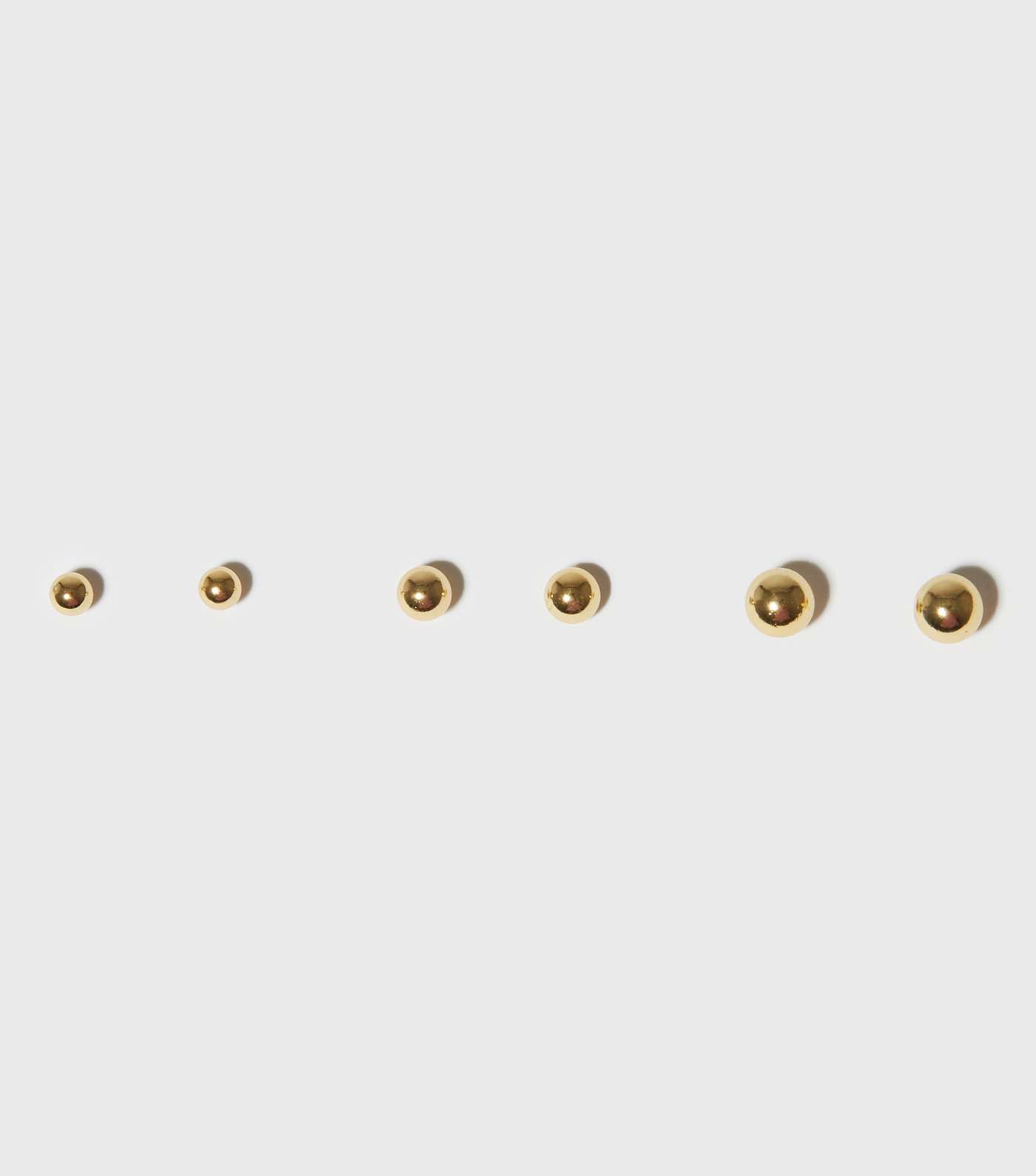 3 Pack Real Gold Plated Ball Stud Earrings