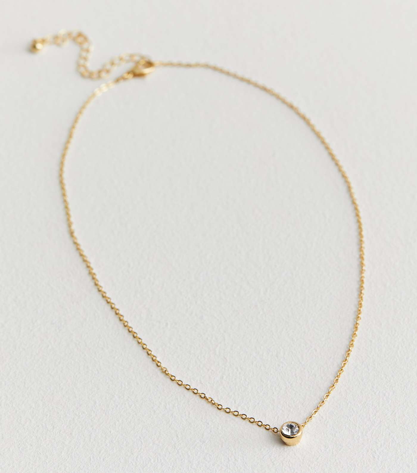 Real Gold Plated Diamanté Pendant Necklace Image 2