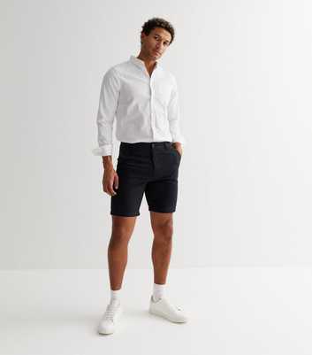 Navy Straight Fit Chino Shorts