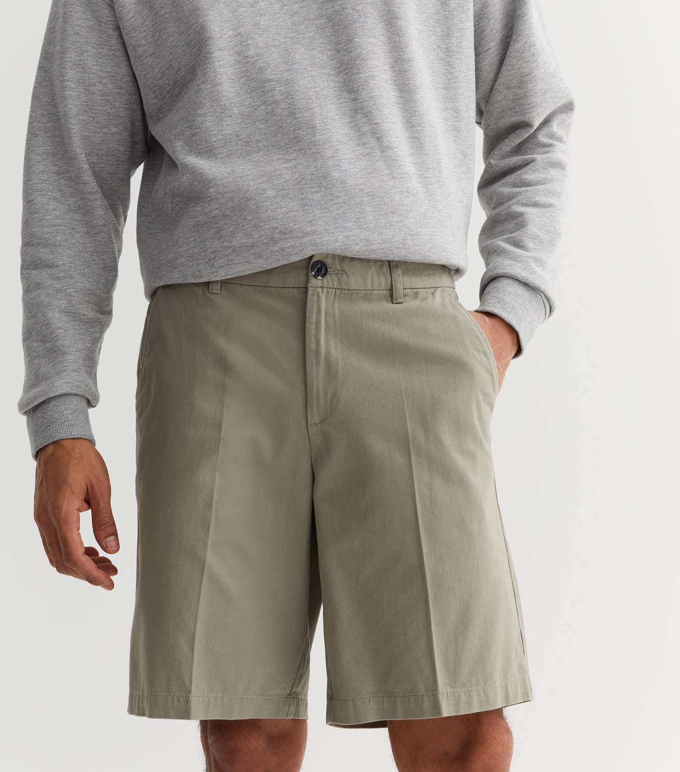 Light Green Relaxed Fit Bermuda Shorts Image 3