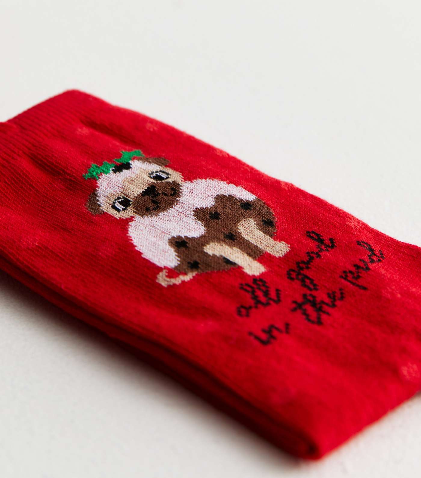 Red Pug Christmas Socks Image 3