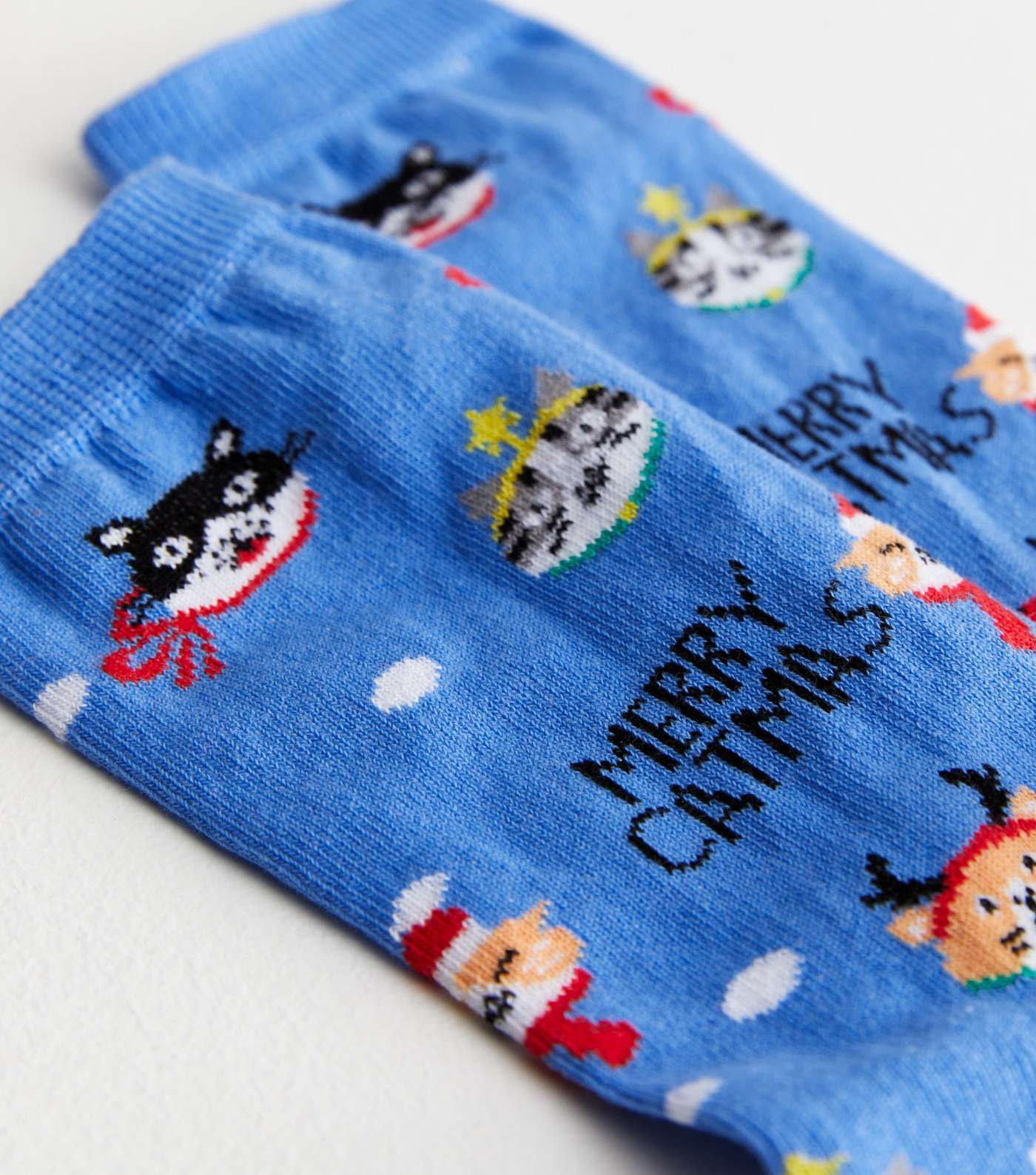 Blue Merry Catmas Socks Image 3