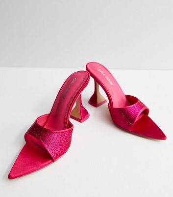 Hot pink mule store heels