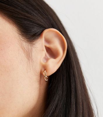 Mini hoop gold earrings sale