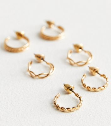 Elegant double ring gold hoops